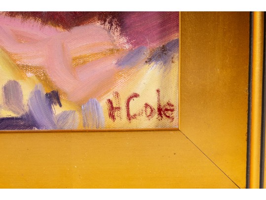 Hannah Cole Buie (American, B. 1955) Oil On Canvas Patio Scene