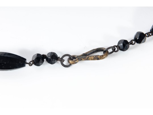 Black Beaded Onyx Antique Necklace