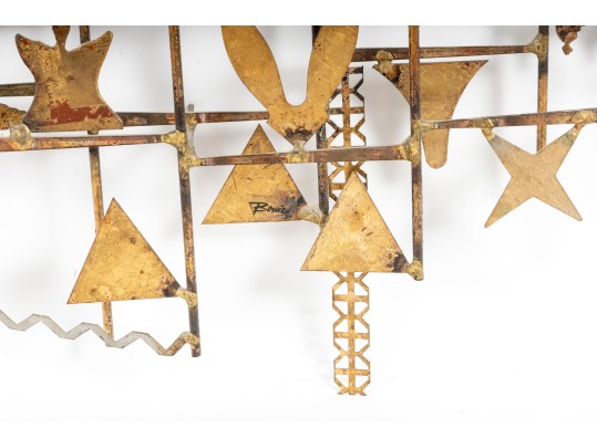 William Bowie Egyptian Themed Brutalist Wall Sculpture