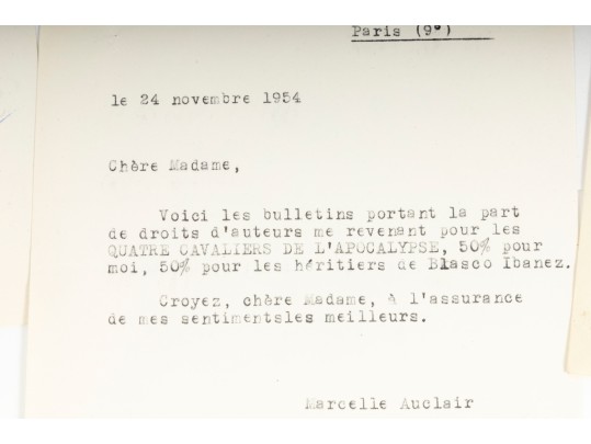 Marcelle Auclair Playwright Letters