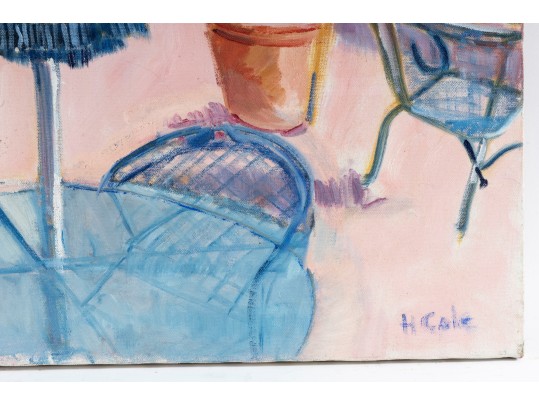 Hannah Cole Buie (American, B. 1955) Oil On Canvas Forecourt Scene