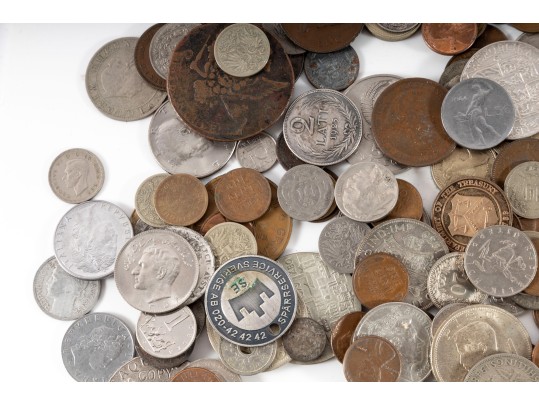 Assorted Foreign Coins And Tokens