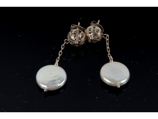 Coin Pearl Necklace, Bracelet, Earrings And Ring Set