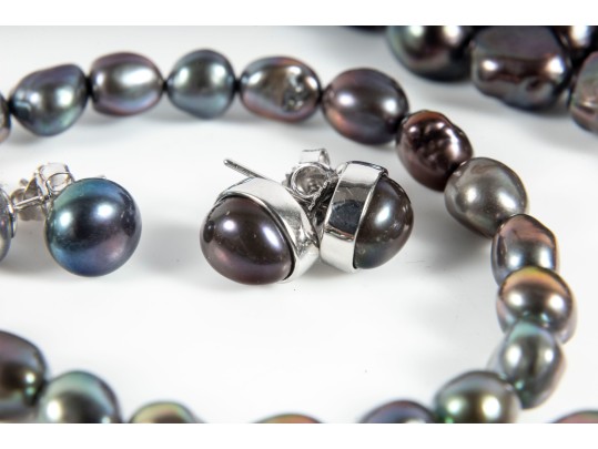 Iridescent Black Cultured Pearl Fashion Accessories 