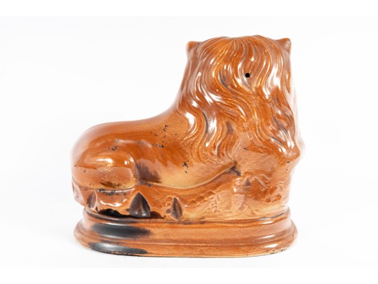 19th Century Staffordshire Earthenware Lion