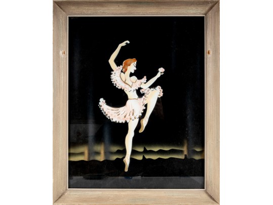 Vintage Signed Art Deco Ballerina Art
