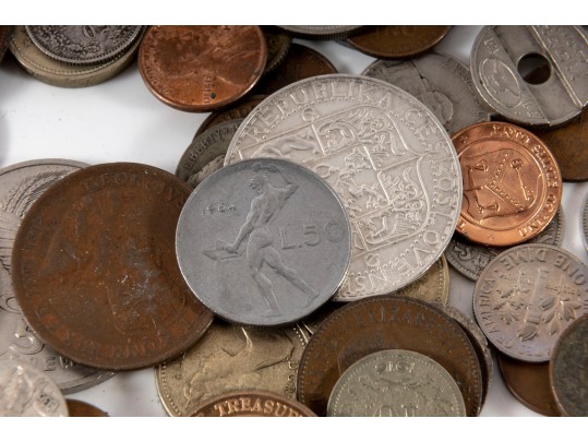 Assorted Foreign Coins And Tokens