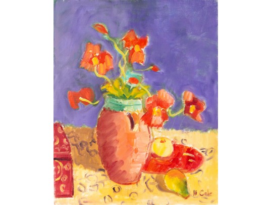 Hannah Cole Buie (American, B. 1955) Oil On Canvas Still Life Painting