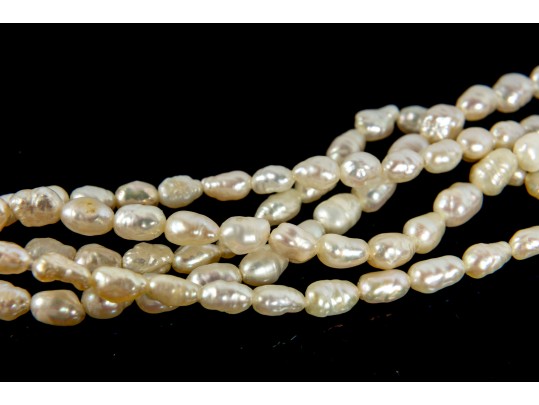 Multi-Threaded Miniature Cultured Pearl Necklace 