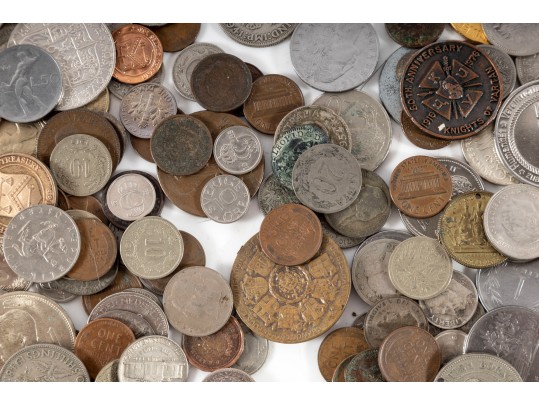 Assorted Foreign Coins And Tokens