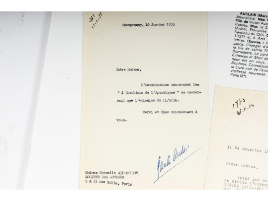 Marcelle Auclair Playwright Letters
