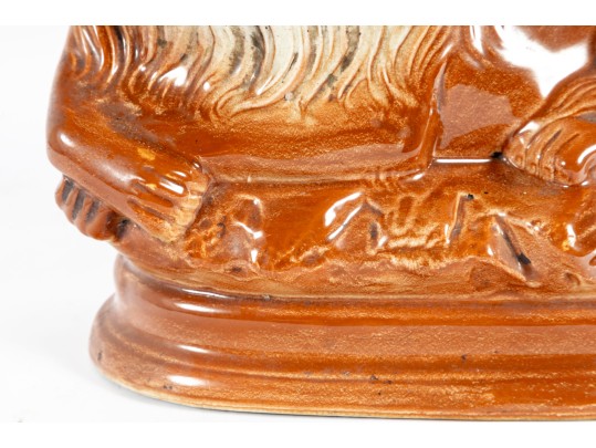 19th Century Staffordshire Earthenware Lion