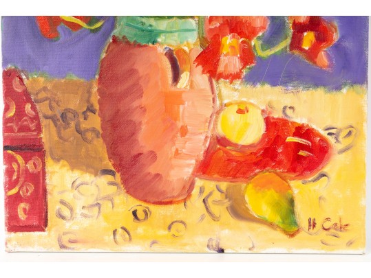 Hannah Cole Buie (American, B. 1955) Oil On Canvas Still Life Painting