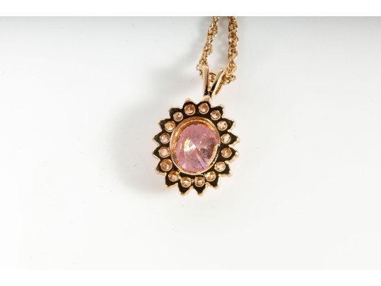 Pink Tourmaline Pendant Necklaces