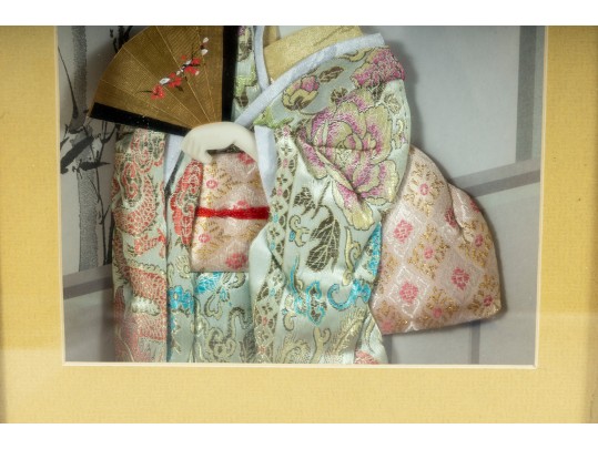 Vintage Porcelain Geisha Shadowbox Artworks