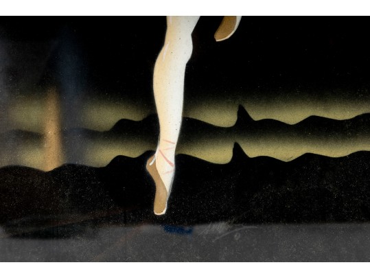 Vintage Signed Art Deco Ballerina Art