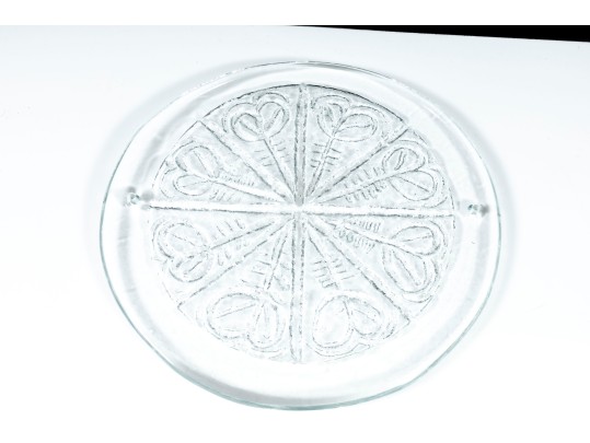 Art Glass Tray & Decorative Pressed Glass Trivet