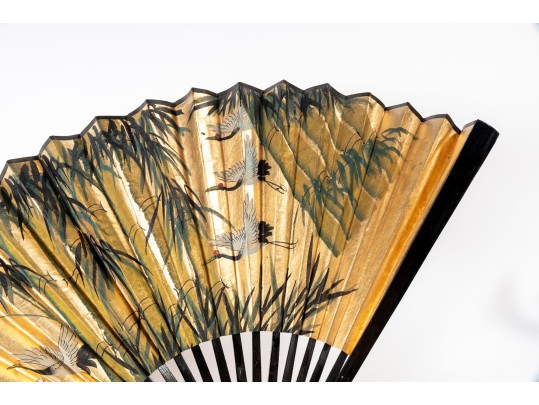 Chinese Tray & Hand-Painted Folding Fan