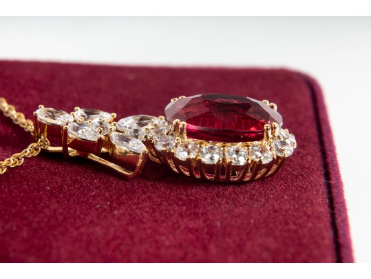 Camrose & Kross Jacqueline Kennedy Line Simulated Ruby Necklace