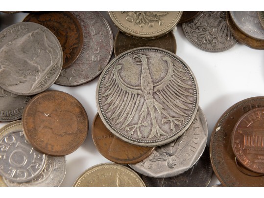 Assorted Foreign Coins And Tokens