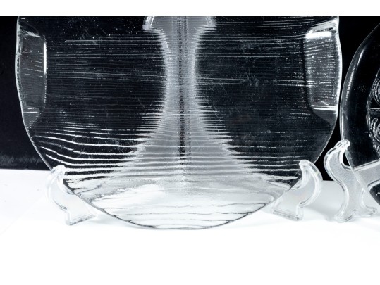 Art Glass Tray & Decorative Pressed Glass Trivet