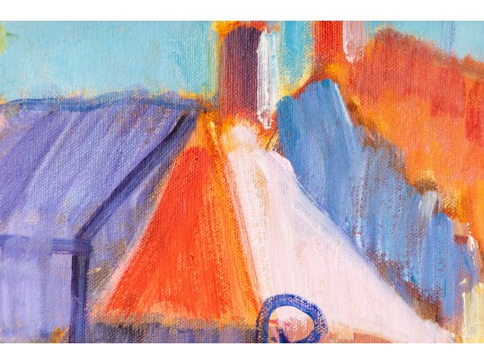 Hannah Cole Buie (American, B. 1955) Oil On Canvas Villa Landscape Painting