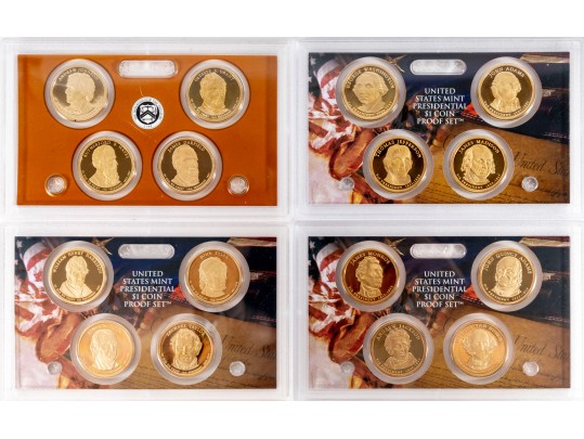 United States Mint Presidential Dollar Coin Proof Sets (4 Sets) 