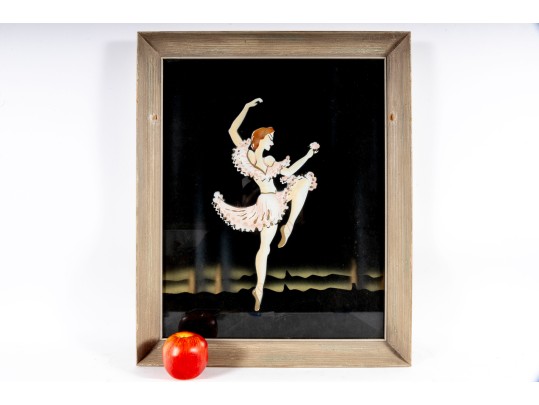 Vintage Signed Art Deco Ballerina Art