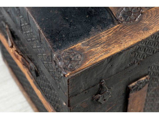 Antique 19th Century Saratoga Style Dome-Top Trunk