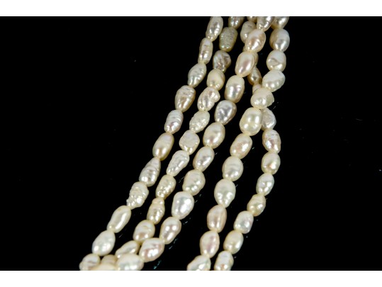Multi-Threaded Miniature Cultured Pearl Necklace 