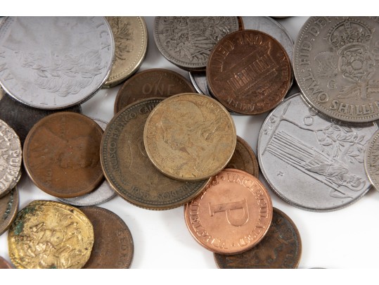 Assorted Foreign Coins And Tokens