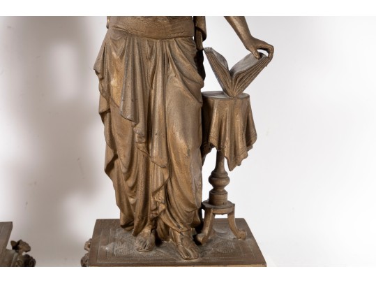 Pair Of Neoclassical Iron Women Figures