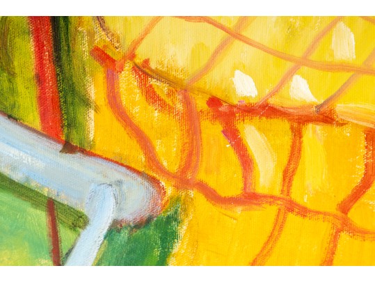 Hannah Cole Buie (American, B. 1955) Oil On Canvas Patio Scene