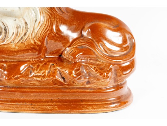 19th Century Staffordshire Earthenware Lion