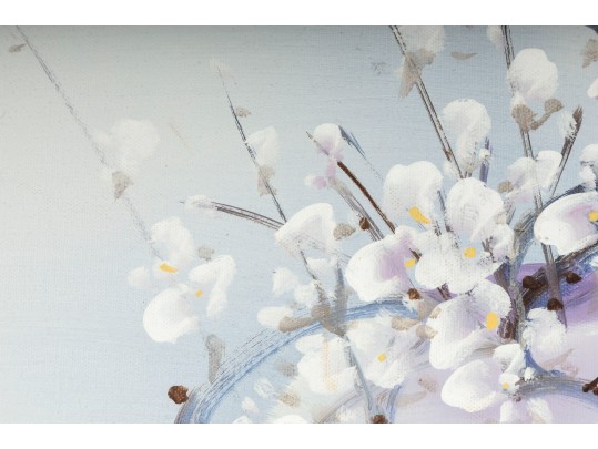 Asian Oil On Masonite Board Still-Life Painting