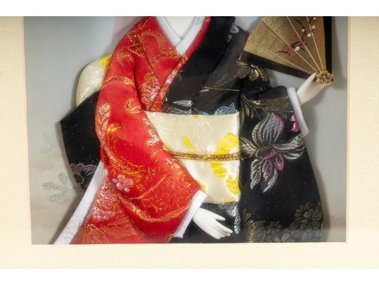 Vintage Porcelain Geisha Shadowbox Artworks