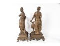 Pair Of Neoclassical Iron Women Figures