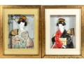 Vintage Porcelain Geisha Shadowbox Artworks