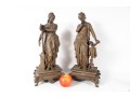 Pair Of Neoclassical Iron Women Figures