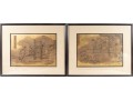 Pair Of Gilt Vintage Chinese Ink Illustrations 