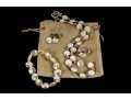 Coin Pearl Necklace, Bracelet, Earrings And Ring Set
