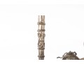 Tibetan Silver Smoking Pipe & Prayer Wheel