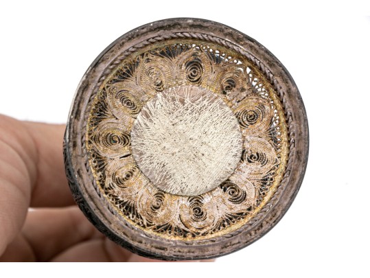 Antique Persian Silver Filigree Rose Water Bottle, 6.745 Troy Ozs. 