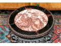 Chinese Carved Wood And Marble Plant Stand