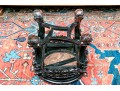 Chinese Carved Wood And Marble Plant Stand