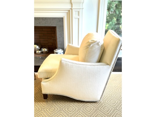 Pair Elegant Custom Ivory Velvet Hollywood Chairs 