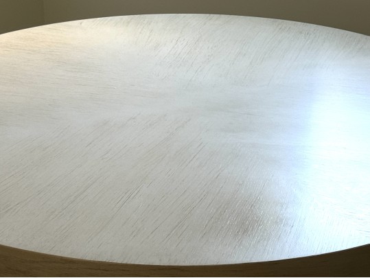 Contemporary White Oak Finish Pedastal Table 
