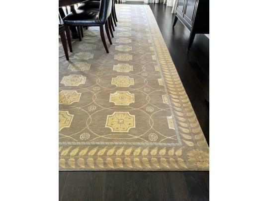 Luxurious Silk & Wool Custom Carpet, Corinth Mist  12 X 18