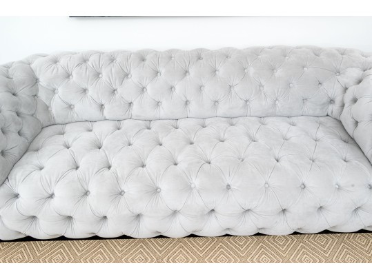 Very Fabulous Lynne Scalo Velvet Tufted Italian Sofa 