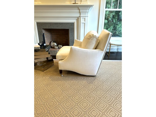 Pair Elegant Custom Ivory Velvet Hollywood Chairs 